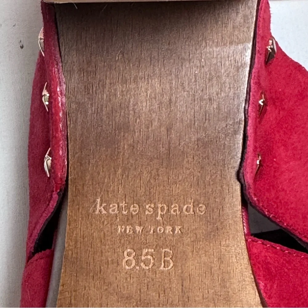 Kate Spade Amsterdam Suede Lava Falls Clogs w/box- 8.5B